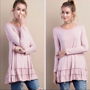 💗Dusty Mauve Ruffle Tunic.